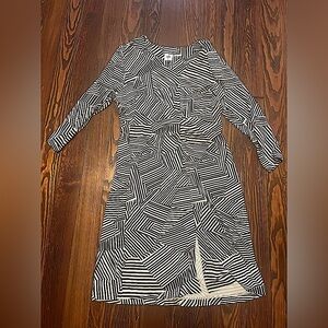CABi Dark Brown and White Striped Dress (M, Like New)